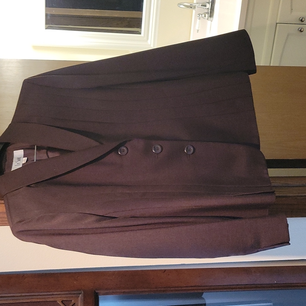 Le Suit Chocolate Brown Suit Jacket, Size 16